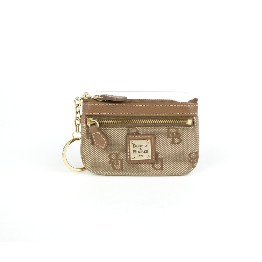 Dooney & Bourke Khaki Zip Coin Purse w/ Keychain